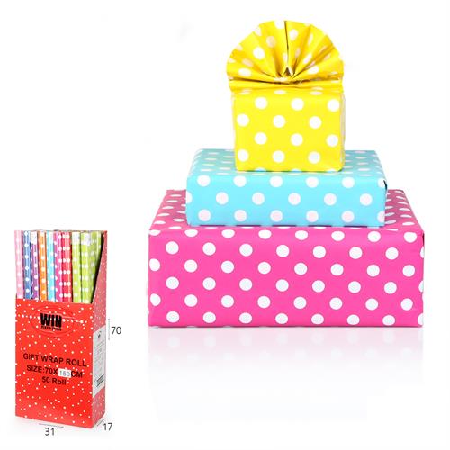 גליל נייר עטיפה נקודות 1.5 מ' בדיספליי