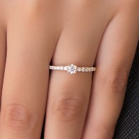 טבעת זהב 14 קראט 0.40 קראט יהלומים 820563 - מחיר מבצע! 