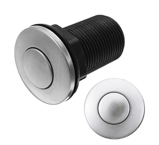 לחצן לטוחן אשפה בגימור מוברש