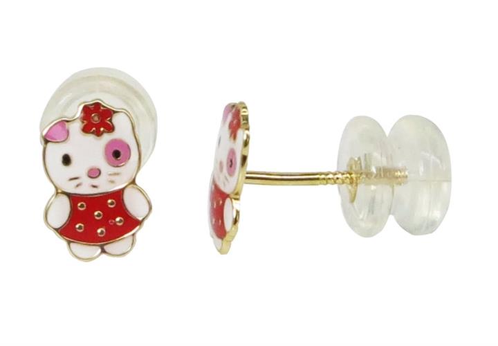 עגילי ילדות הלו מיצי בזהב 14K