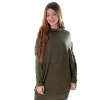 טוניקה צווארון נשפך כפתור בגב נשים