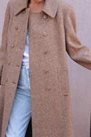 מעיל צמר חום ארוך מידה L