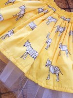 חליפת חצאית דגם זברה 09761/3 צבע צהוב-לבן