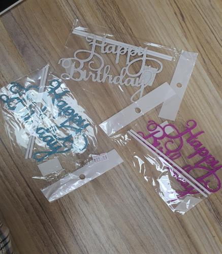 Happy Birthday מנצנץ מקלות: לבן / כחול / ורוד לבחירה