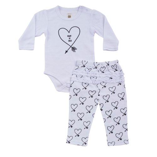 חליפת מעבר לבבות לבן