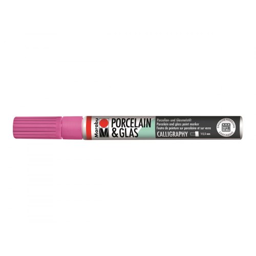 טוש לפורצלן וזכוכית 1-2 ממ - ורוד 033 MARABU CALLIGRAPHY