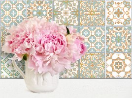 מדבקות לאריחים 15*15 ס''מ פיוז'ן אוריאנטלי דגם 1288