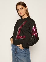 סוויטשירט שחור פייטים GUESS