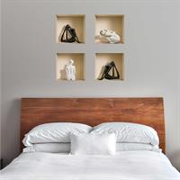 רביעיית פסלים שחור לבן