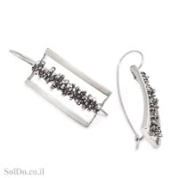 עגילים תלויים מכסף מעוצבים עבודת יד A8904 | תכשיטי כסף | עגילי כסף