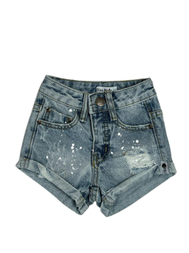 שורט ג'ינס כחול שפריצים 2-18