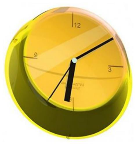 שעון קיר GLAMOUR צהוב
