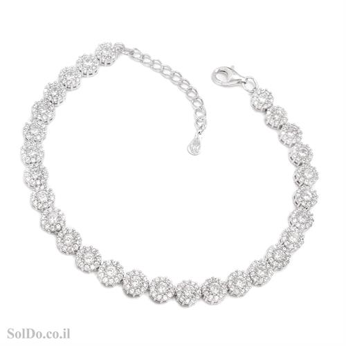 צמיד מכסף משובץ אבני זרקון  Z3122 | תכשיטי כסף 925