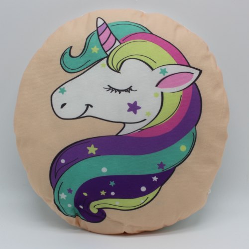 כרית נוי עגולה הדפס חד קרן