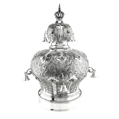 כתר לספר תורה מכסף טהור דגם ריקוע אימפריום (M)