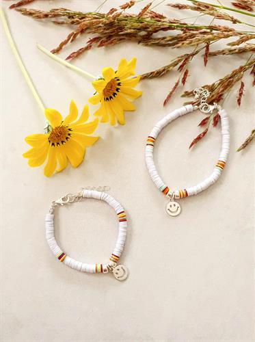 צמיד חרוזים סמיילי תואם הורה וילד