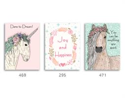 סט של 3 תמונות לחדר בנות, ילדות ונערות דגם 012