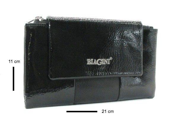 ארנק אופנה BIAGINI פירנצה שחור לק