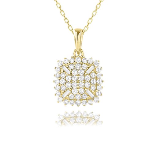 שרשרת ותליון זהב 14 קראט 0.46 קראט יהלומים 816743 - מחיר מבצע! 