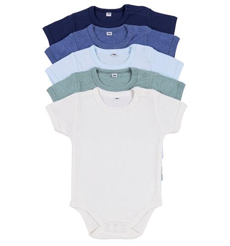 מארז 5 בגדי גוף 9601 נייבי - כחול מלאנג' - כחול בייבי - ירוק מלאנג' - שמנת