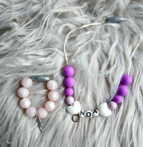 שרשרת לילדות עם שם ותליון- דגם נועה