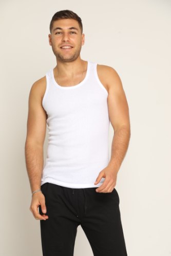 מארז 3 גופיות גבר כתפיה חלק לבן