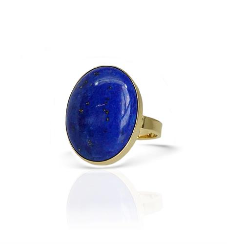 טבעת זהב 14K משובצת אבן חן לפיס