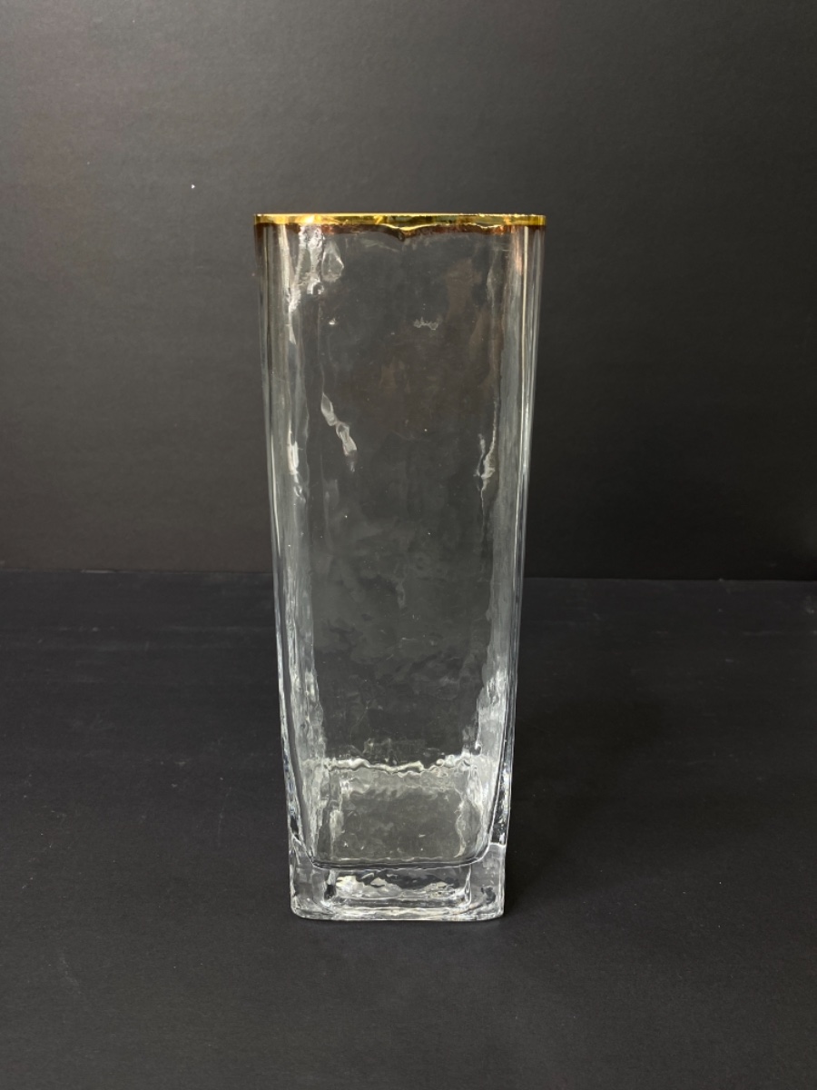 אגרטל זכוכית מסגרת זהב בינוני