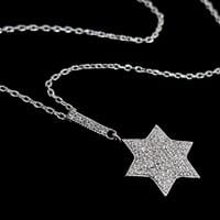 תליון כסף מגן דוד משובץ זרקונים T8028