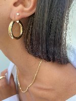 עגילי חישוק עבה XL זהב 14K