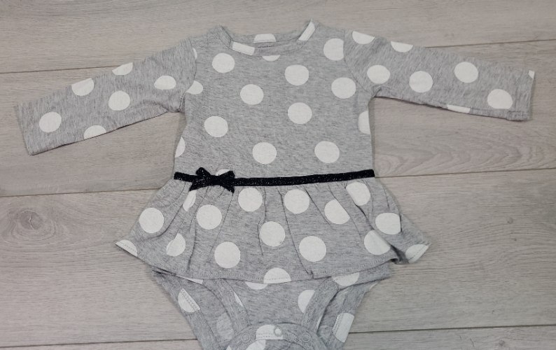 אוברול שמלה נקודות אפור מלאנג'