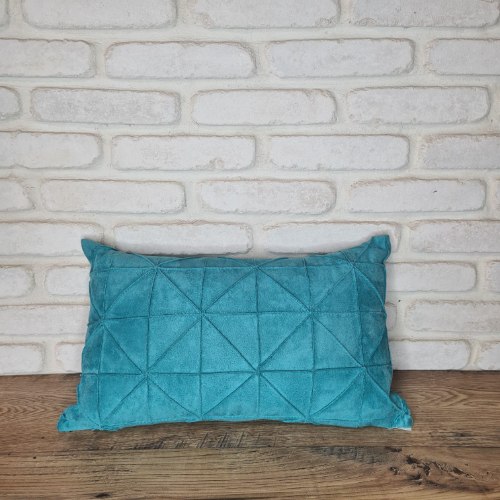 כרית ריבועים מלבנית טורקיז