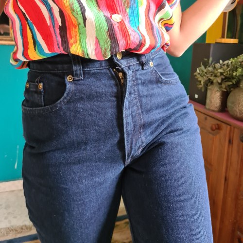 מאם ג'ינס כחול כהה מידה S/M