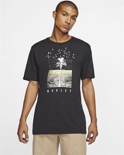 HURLEY Dri-Fit  PALMWATER  T-SHIRT-BLACK