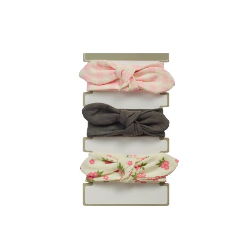 סט שלישיית סרטי שיער פרחים צהוב-ורוד בייבי