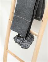 שמיכת פונפונים אפור S