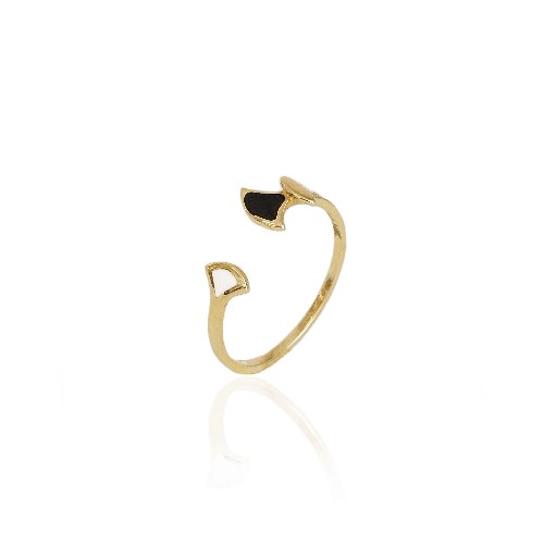 טבעת זהב פתוחה עם אמייל