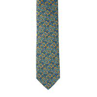 עניבה דגם פלחים כחול צהוב