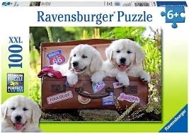 פאזל 100 חלקים כלבים במזוודה
