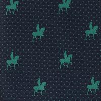 עניבה דגם סוסים כחול טורקיז