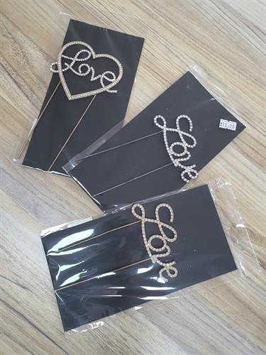 טופרים אבנים LOVE : זהב, כסף, לב