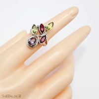 טבעת מכסף משובצת אבני חן RG6275 | תכשיטי כסף 925 | טבעות כסף