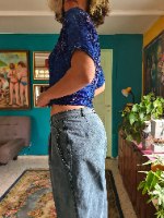 ג'ינס טורקיזי מדליק L/XL