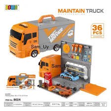 משאית כתומה - מוסך