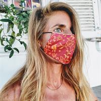 מסכת סאטן משי יפני - YELLOW FLOWER