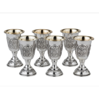 שישיית גביעי ליקר כסף טהור 925 דגם שערי אימפריום