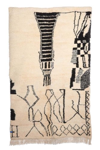 שטיח שחור לבן