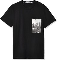 טי שרט גברים CALVIN KLEIN צבע שחור כיס