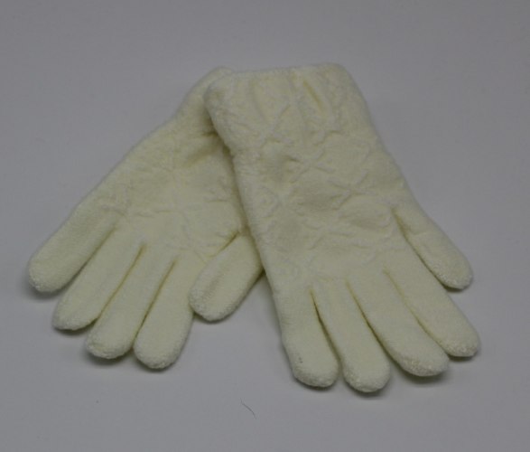 כפפות ילדות צמות לבן