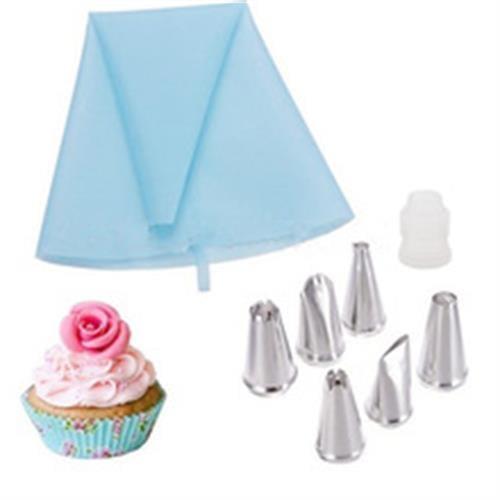 שקית זילוף רב פעמית + 6 זרבובית נירוסטה לקישוט